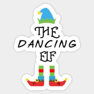 The Dancing Elf Matching Family Group Christmas Party Sticker